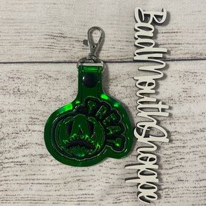 *Bumble Stitch x Love Pain & Stitches Green Holographic Keychain Purse Charm